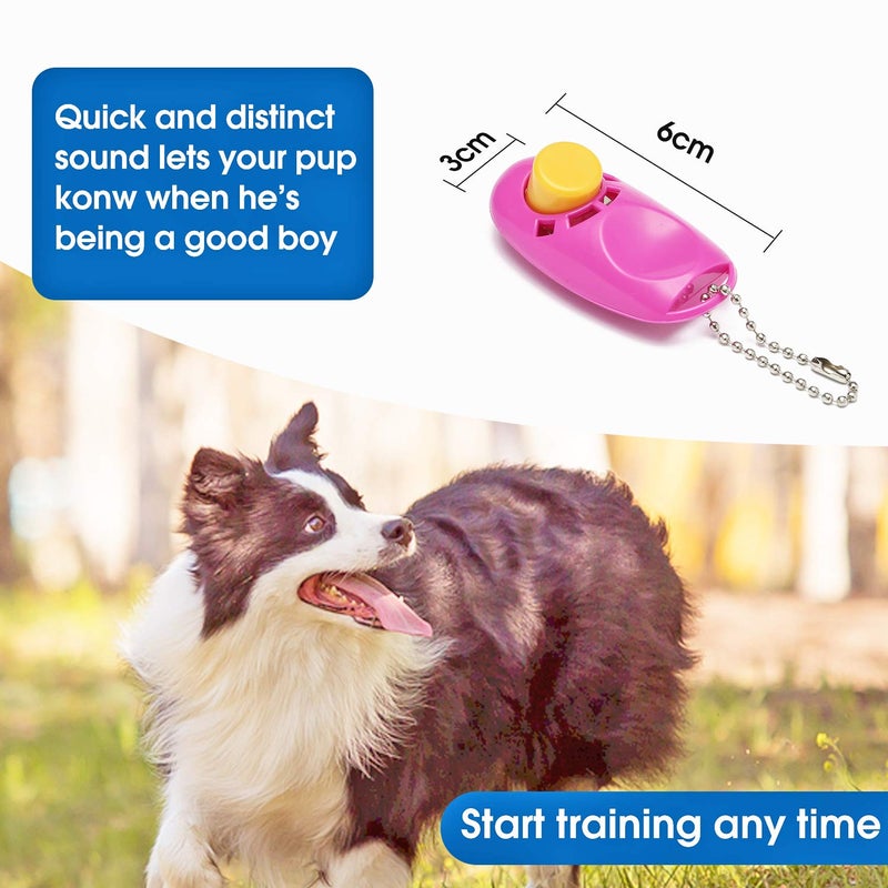BAAPET 15/20/30/50/100 ft Long Dog Training Leash with Clickers for Small, Medium and Large Dogs or Cats (50 Feet, Pink) - Image 5